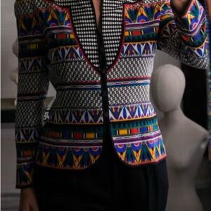 Adrianna Papell Multicolor Geometric Blazer